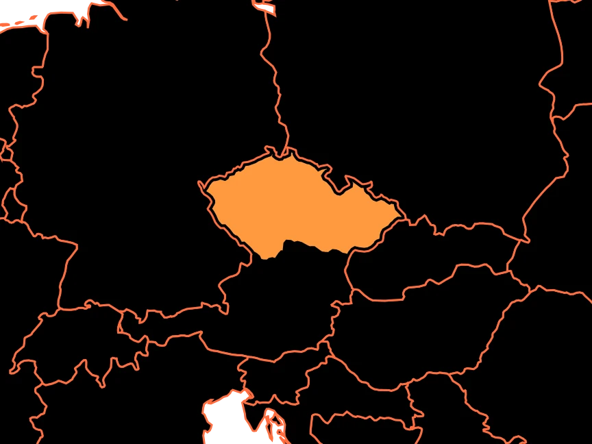 Mapa de República Tcheca