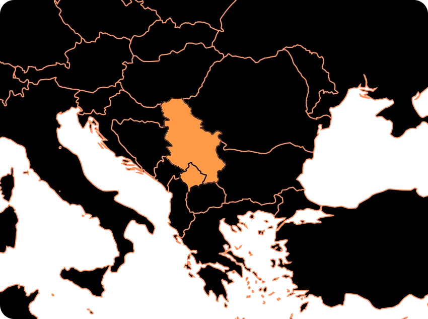 Mapa de Serbia