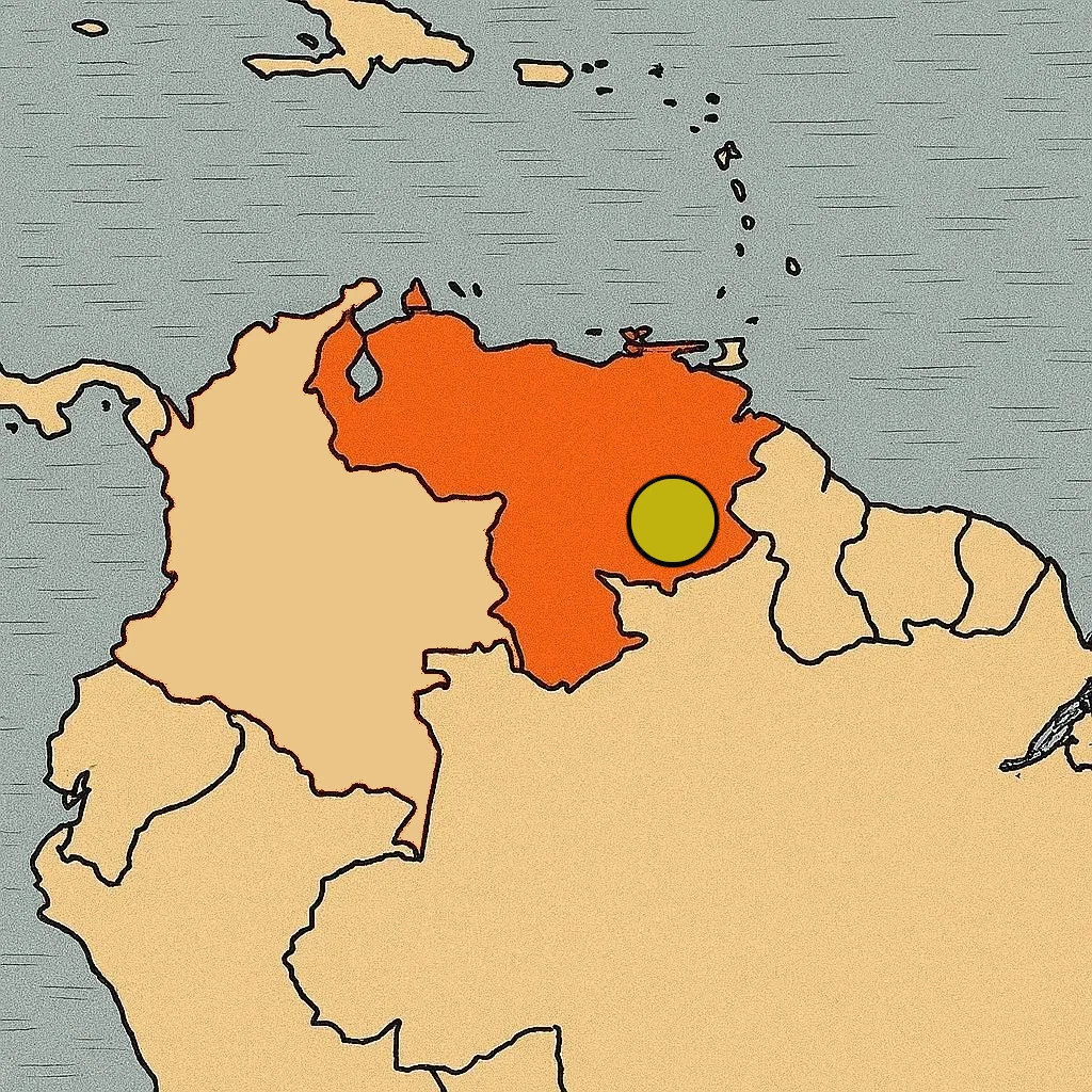 Salto del Ángel mapa en Venezuela