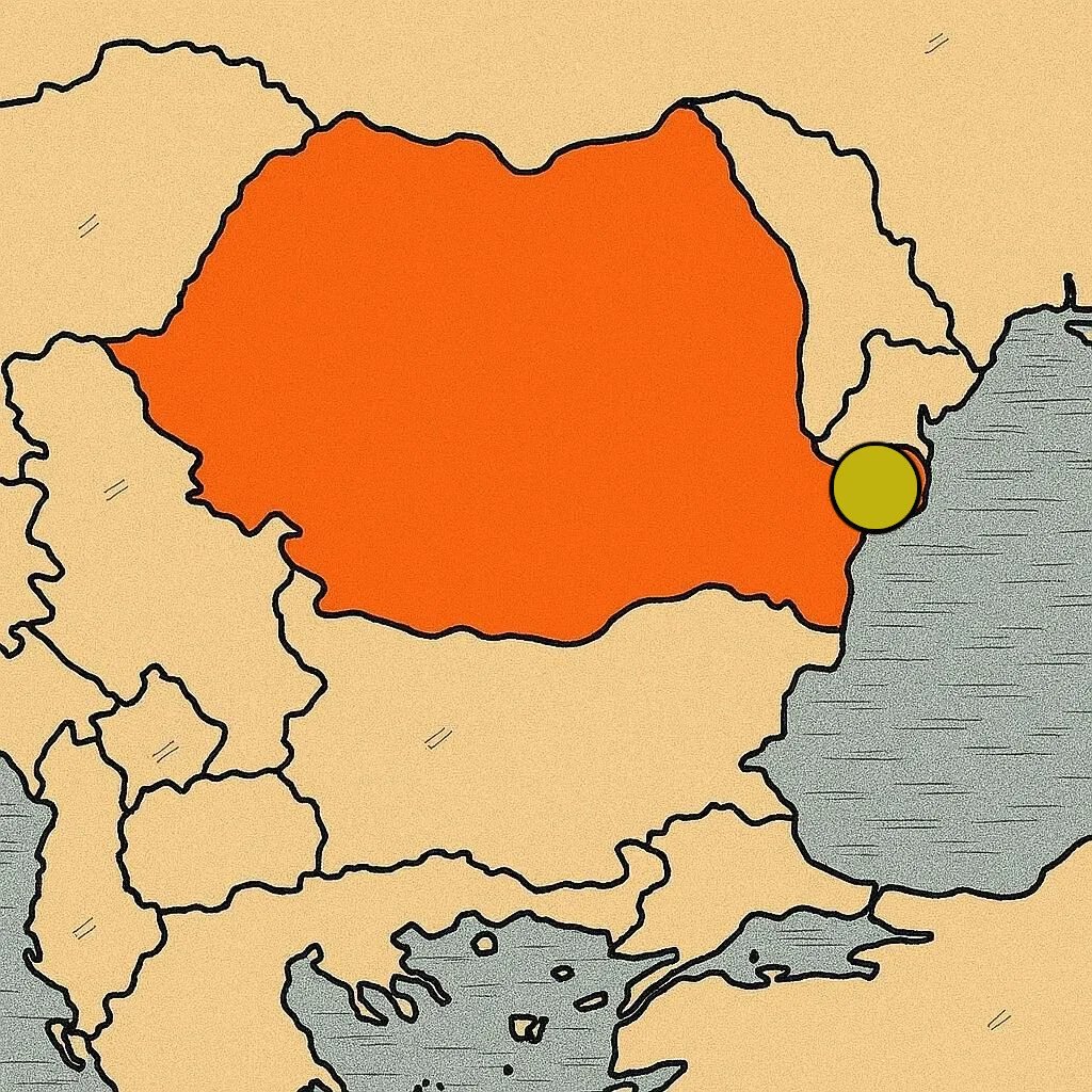 Delta Danubio mapa - Rumania
