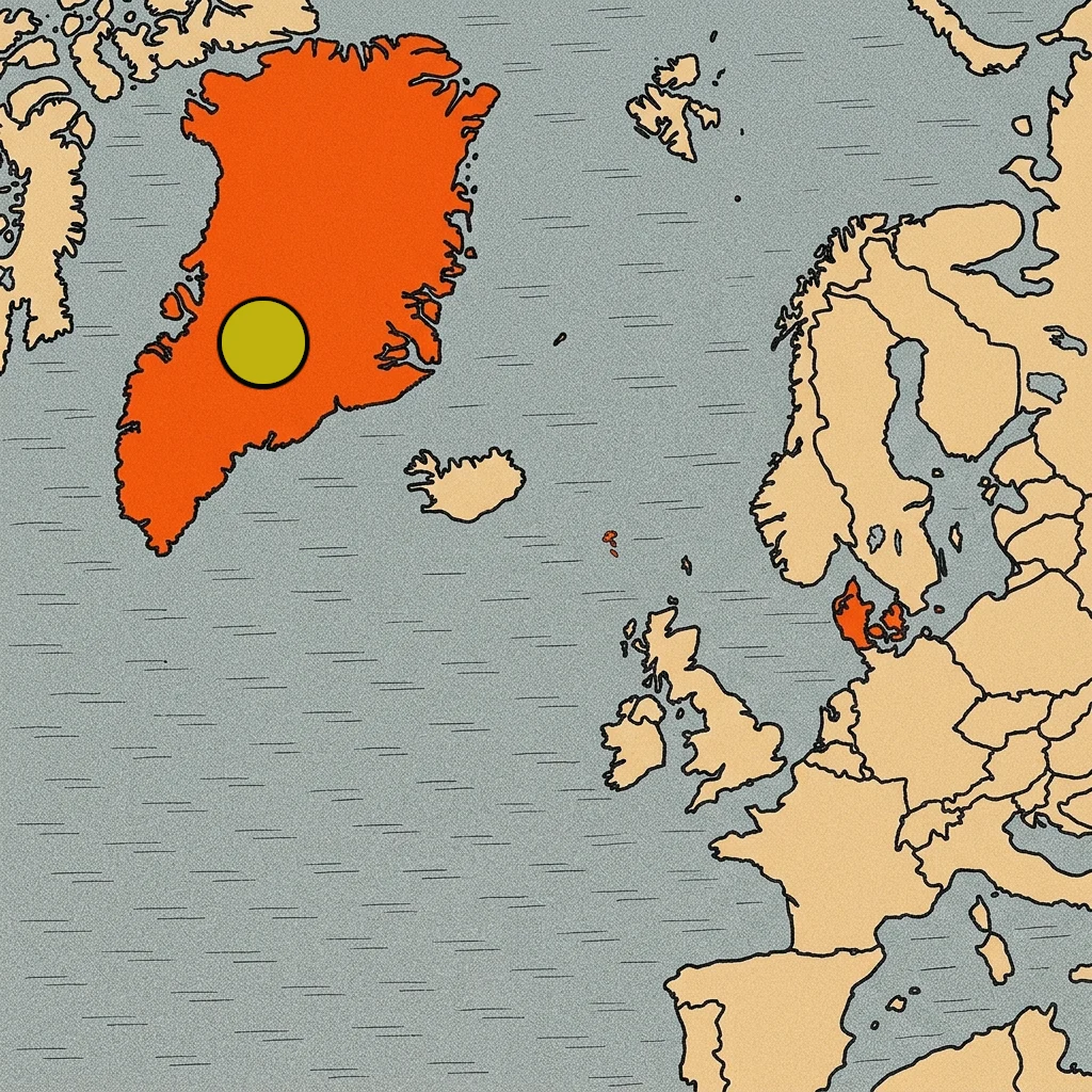 Groenlandia mapa - Dinamarca