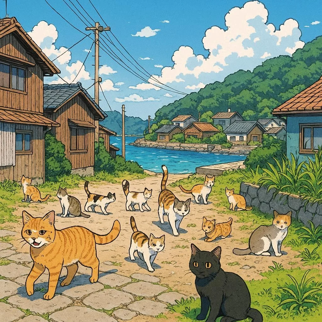 Isla Aoshima de los gatos - Japón