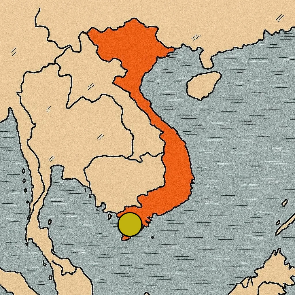 Cái Răng Mercado Flotante mapa - Vietnam