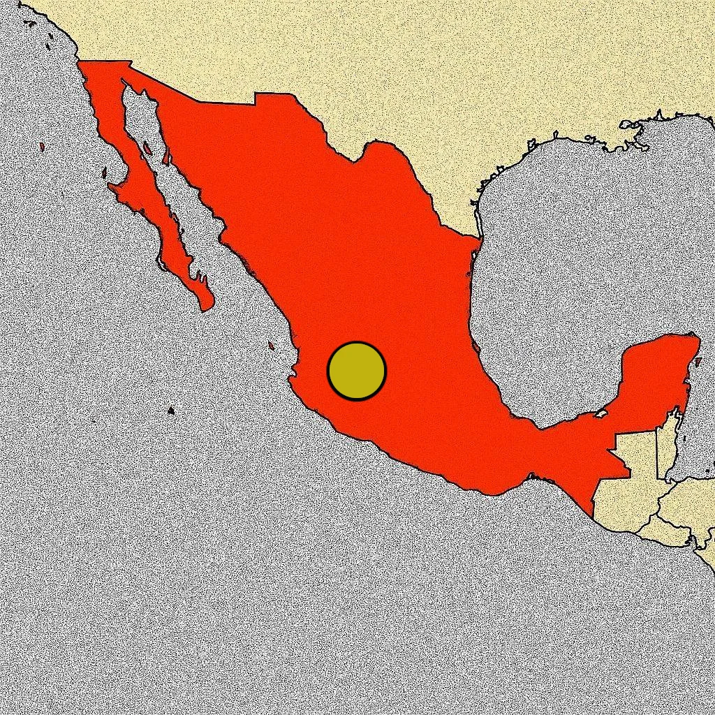 Paricutín mapa - México