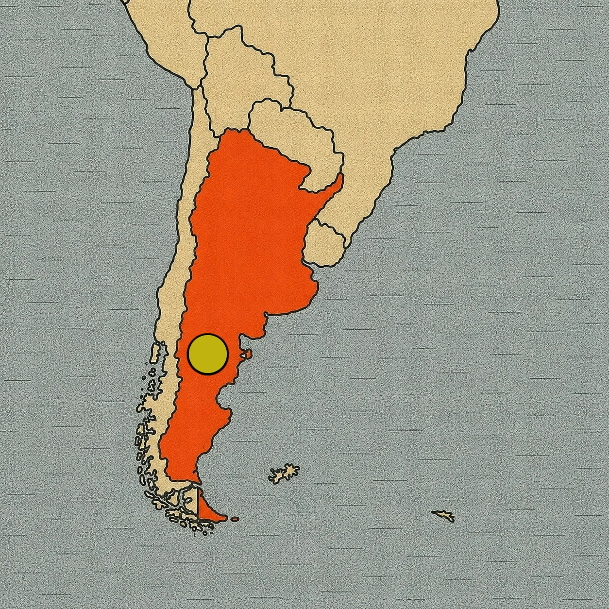 Tierra de dinosaurios mapa - Argentina