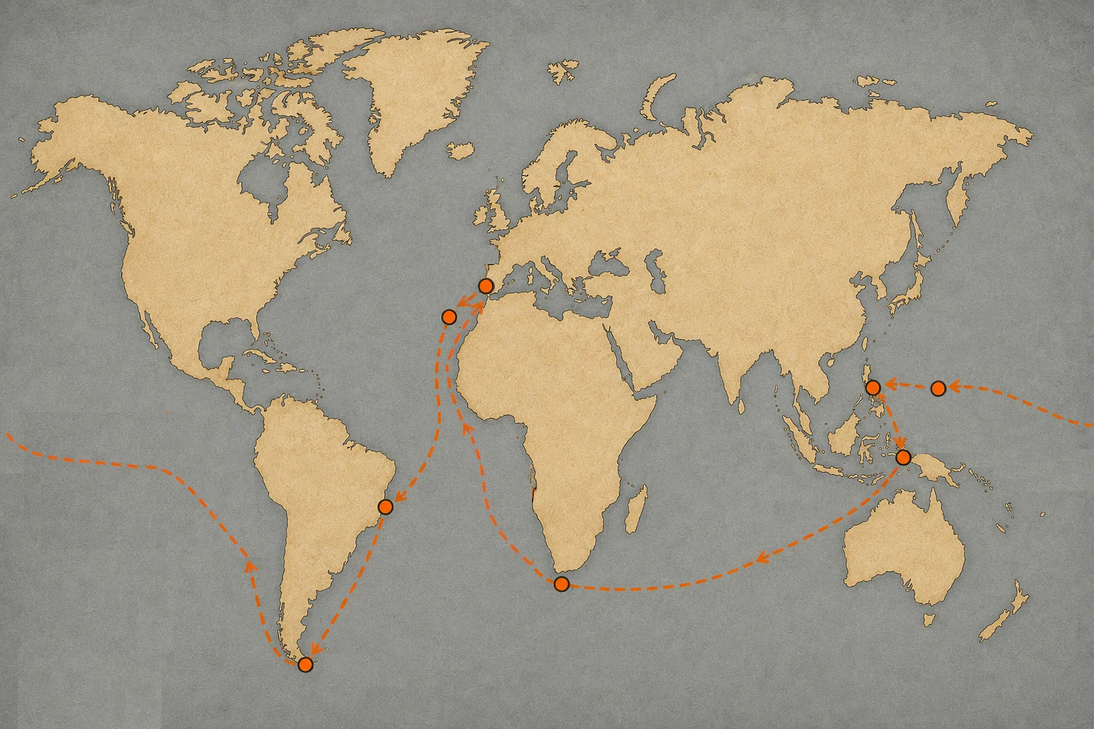 Vuelta al mundo mapa - España