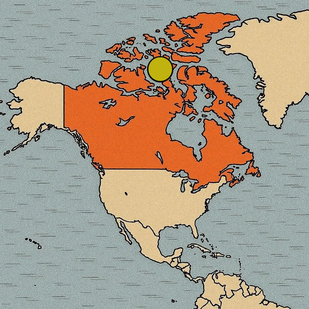 Paso del noroeste mapa - Canadá