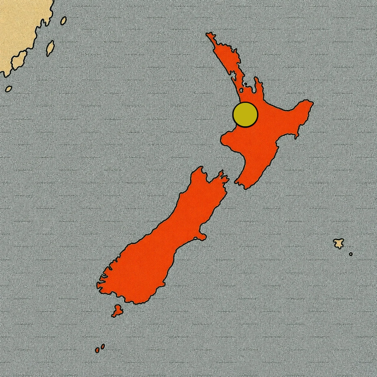 Waitomo mapa - Nueva Zelanda